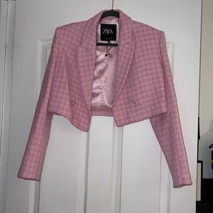 ZARA Pink Cropped Blazer